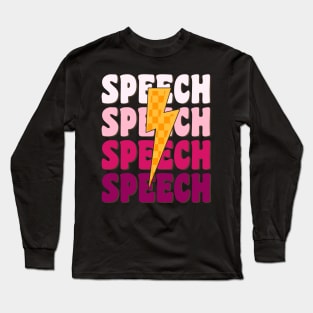 Speech Therapy Rainbow Speech Language Pathologist Therapist Long Sleeve T-Shirt